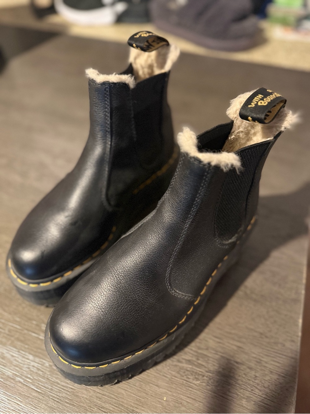 Dr Martens Fur-Lined Chelsea Boots